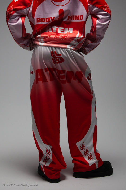 Atem Racing Pants – RED / Unisex – Oversize Fit