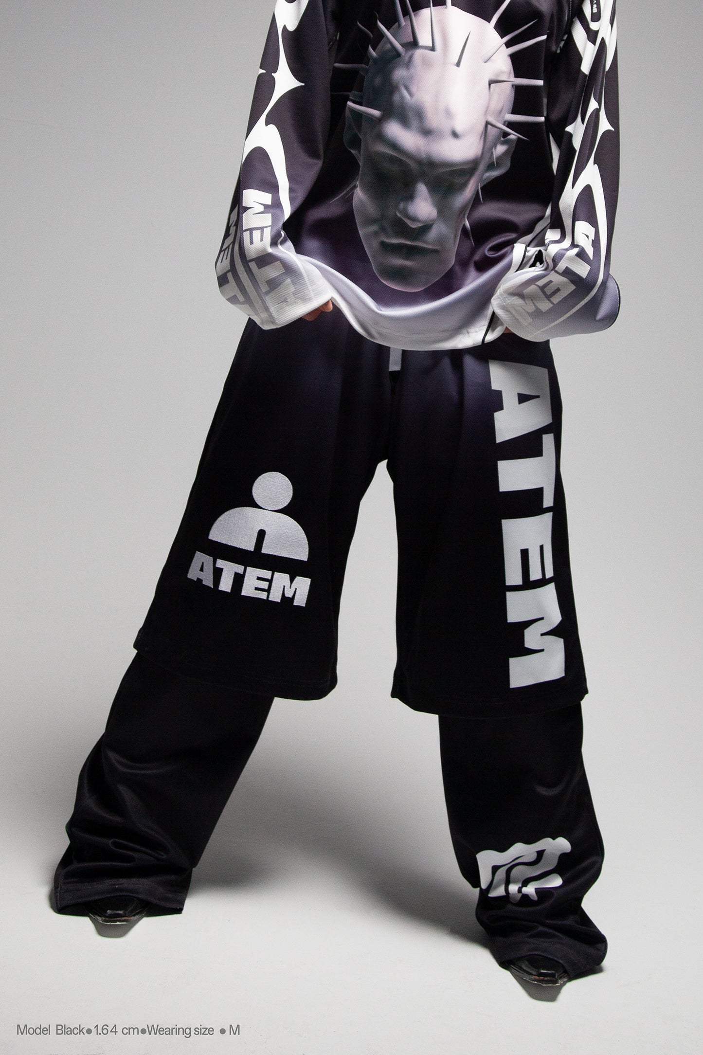 Atem Racing Pants – BLACK / Unisex – Oversize Fit